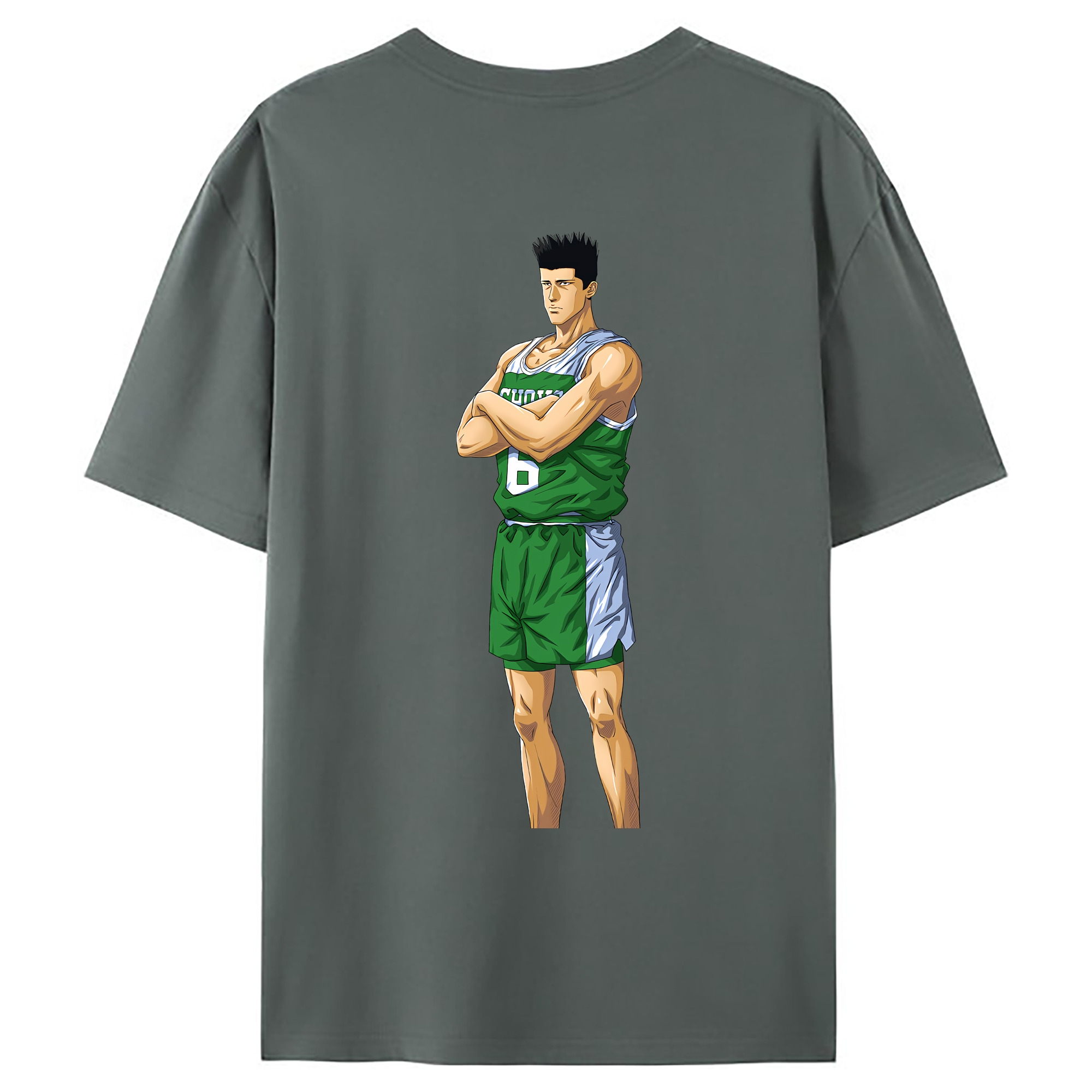 （画像用） SLAM DUNK／スラムダンク 綿100％ メンズ半袖Tシャツ（バックプリント） 通気性